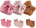BQUBO Newborn Girls Hats Baby Hat and Mittens Set Infant Caps Bow Hospital by DRESHOW
