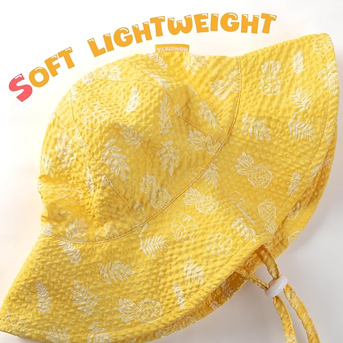 HONGTEYA Baby Sun Hat Wide Brim Adjustable Toddler Beach Bucket Hat | Soft - Image 5