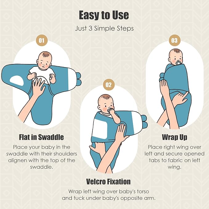 SWEET DOLPHIN 3-Pack Baby Swaddle Sleep Sacks - Image 3