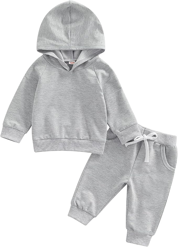 Thorn Tree Infant Baby Boys Pants Set Hooded Solid Sweatshirt Top Pocket by ThornTree