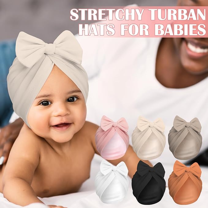 6 Pcs Newborn Satin Bonnet for Infant Months - Image 5
