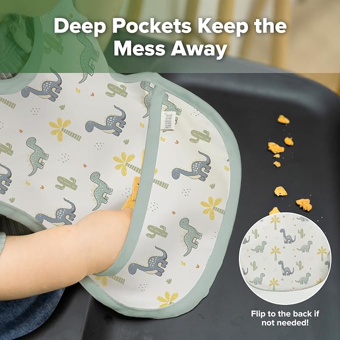 haakaa Waterproof Baby Bibs for Eating 2pcs for 6-24M - Image 6