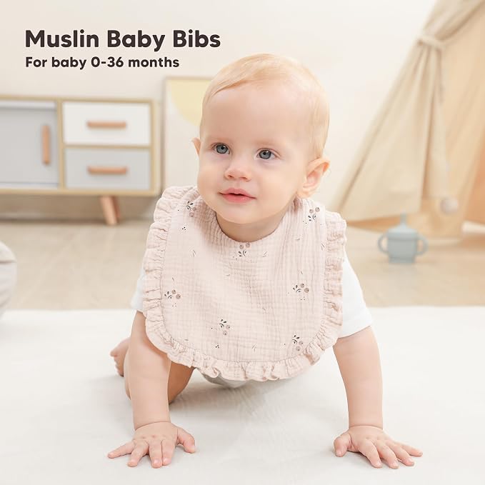 Bearmoss 8 Pack Muslin Baby Bibs - Image 3