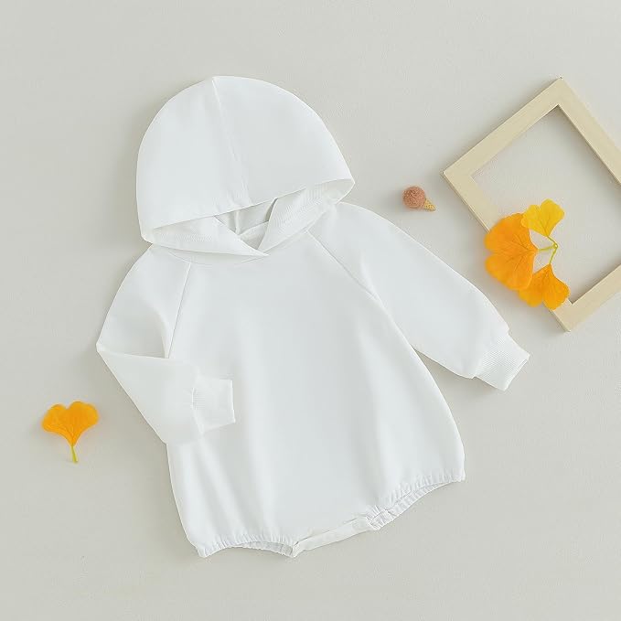 Thorn Tree Newborn Baby Boys Hooded Sweatshirt Long Sleeve Solid Romper Infant - Image 7