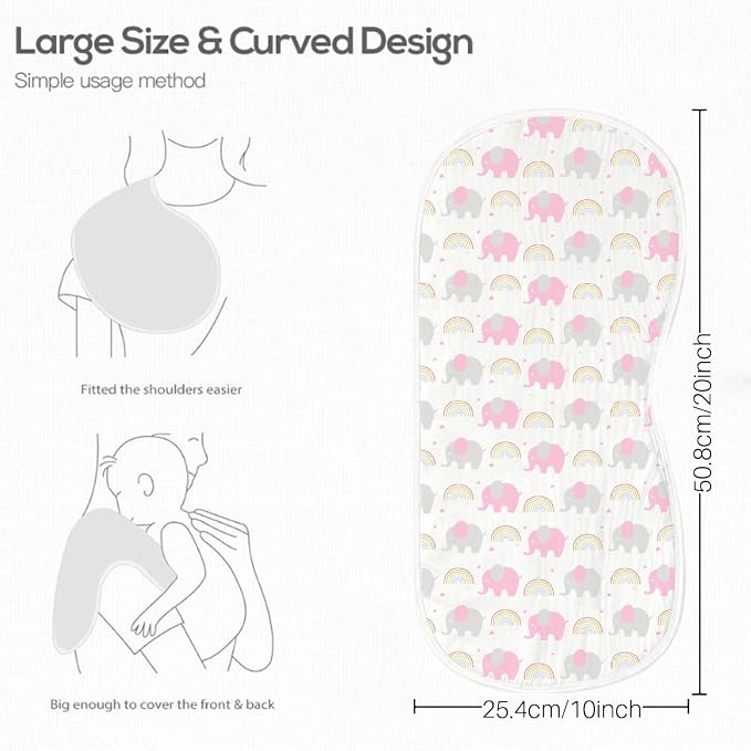 6 Pack Pink Burp Cloths Baby Boys Girls - Image 7