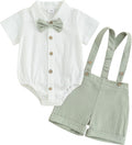 PUHHAPIEY Baby Boy Gentleman Wedding Outfit Dress Romper Suspender Pants | 0 3 by PUHHAPIEY