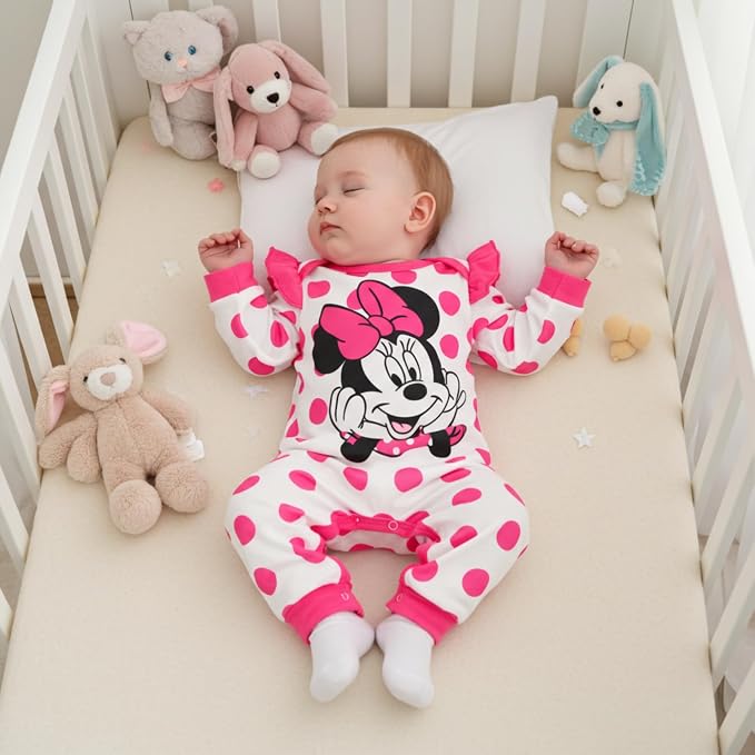 Disney Stitch Princess Minnie Winnie Marvel Baby Girls Ruffle Long Sleeve - Image 5