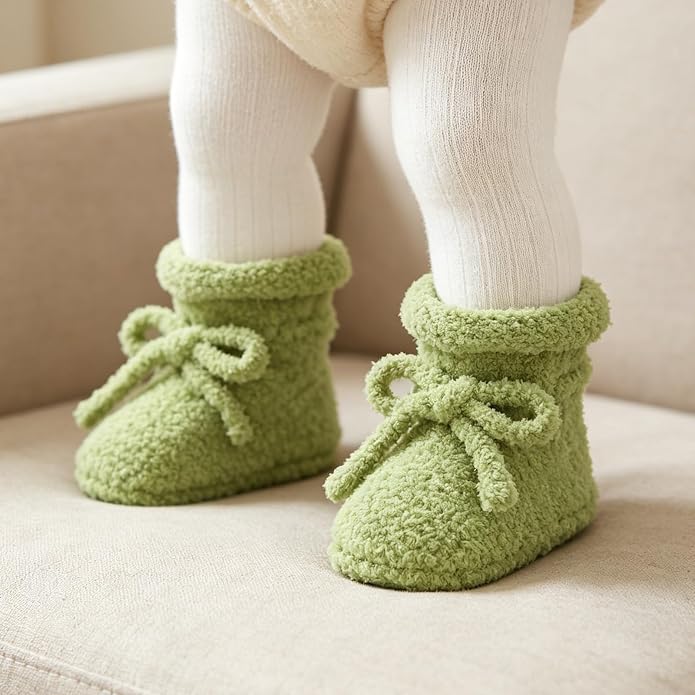 LAWKUL Cotton Baby Booties Newborn Fleece Shoes Sock - Image 2