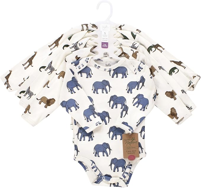 Touched by Nature Unisex Baby Organic Cotton Long-Sleeve Bodysuits - Image 2