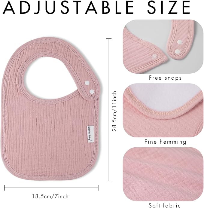 Muslin Baby Bibs for Drooling and Teething, Bibs for Boys Girls | Soft Cotton - Image 6
