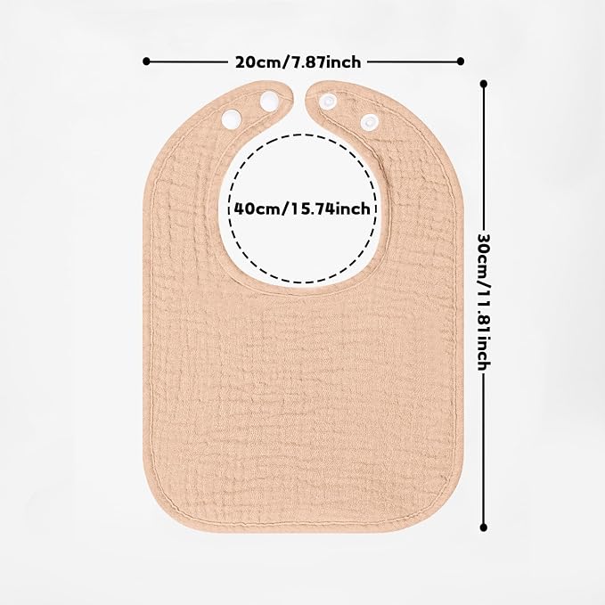 Bearmoss 100% Cotton 10 Pack Muslin Baby Bibs - Image 7