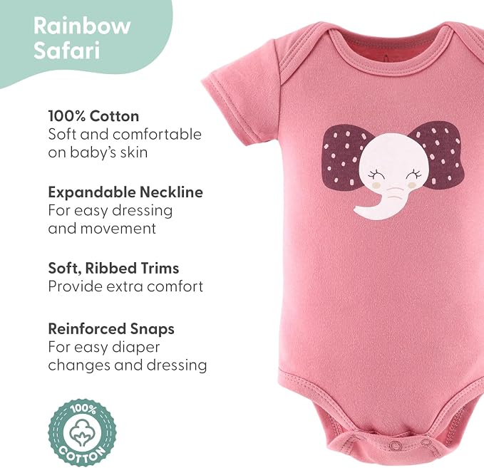 The Peanutshell Baby Girl Short Sleeve Bodysuits - Image 2