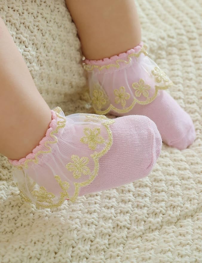 PrinceSasa Little Baby Girl Princess Lace Ruffles Socks Set - Image 2