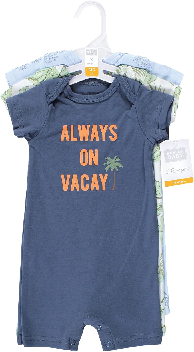 Hudson Baby Unisex Cotton Rompers - Image 2