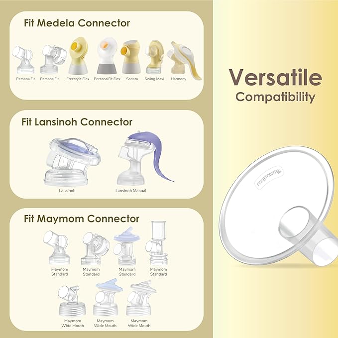 Maymom MyFit Crater Series 10 mm Two-Piece Design Small Breastshield Compatible with Medela Pump Parts; Replace Medela Shields; Fit MaxFlow Flex Connector; 2pc