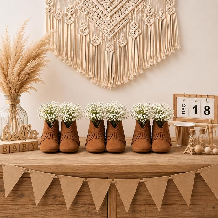 Glitopper 4 Set Baby Shower Table Decorations Booties Bulk - Image 4
