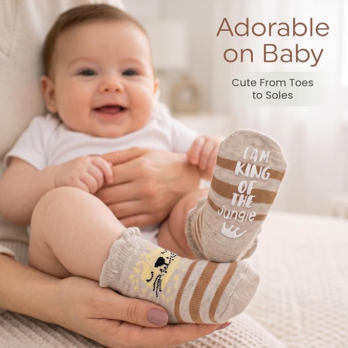 Organic Cotton Blend 8 Baby Socks 0–6M Non Slip Newborn Essentials | Oeko-Tex - Image 6