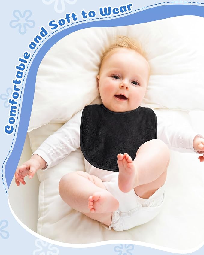 JaGely 30 Pack Baby Muslin Bandana Bibs Multicolor Solid Unisex Waterproof - Image 5
