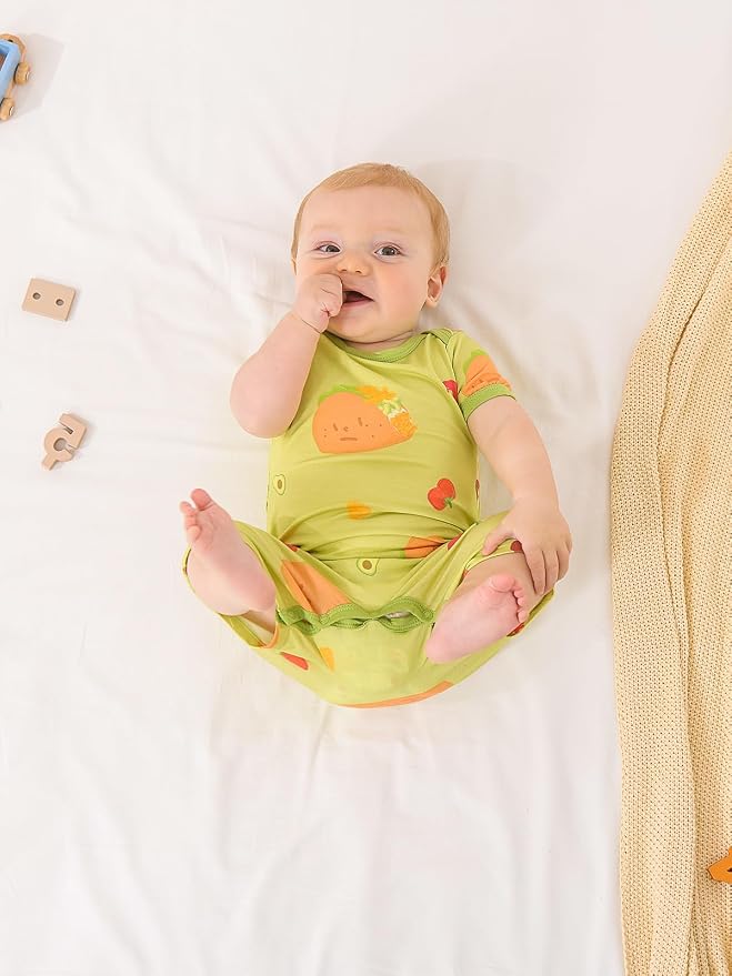 GUISBY Baby Rayon Romper Pajamas, 0-24M | Silky Soft Feel，Snap Closure，Footless - Image 5