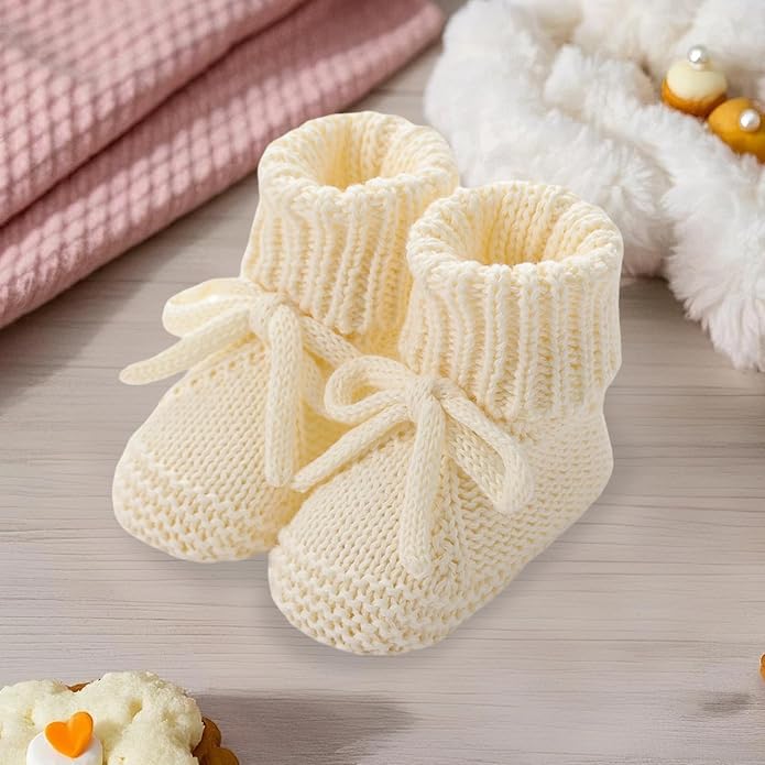 DSORVICD Newborn Baby Boys Girls Knitted Booties Soft Sole Shoes Socks - Image 3