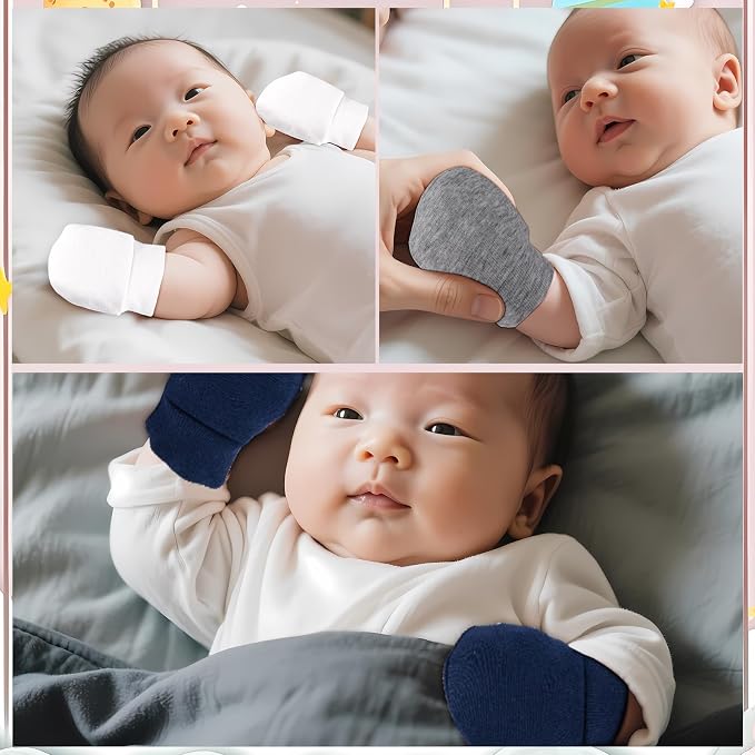 No Scratch Baby Mittens, Newborn Infant Toddler Mittens | Soft Elastic Wrist - Image 6