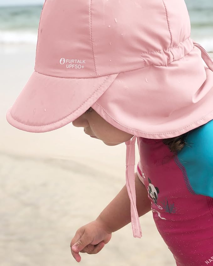 FURTALK Baby Sun Hat with Neck Flap UPF 50+ Toddler Quick Dry Swim Hat | UV - Image 3