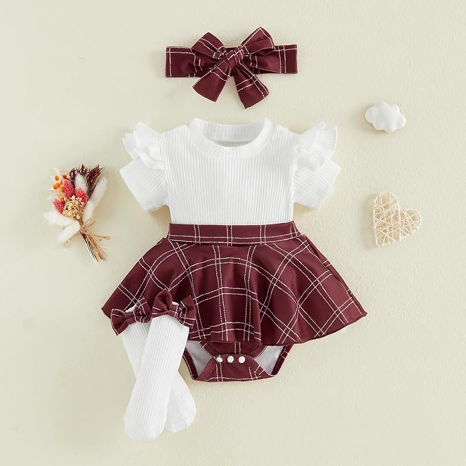 Giraropa Newborn Baby Girl Clothes Smocked Bubble Romper Dress + Socks + - Image 7