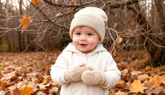 Baby Hats and Mittens Set Infant Toddler Beanie Cap Newborn Gloves - Image 5