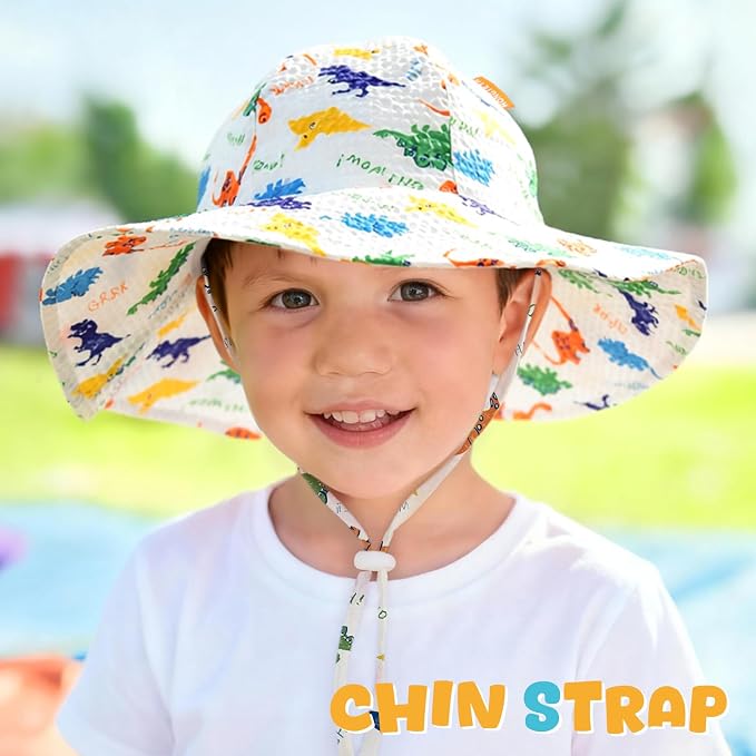 HONGTEYA Baby Sun Hat Wide Brim Adjustable Toddler Beach Bucket Hat | Soft - Image 6