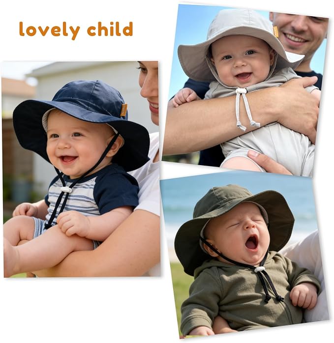 Baby Girl Sun Hat with UPF 50+ Outdoor Adjustable Toddler Beach Hat with Wide - Image 7