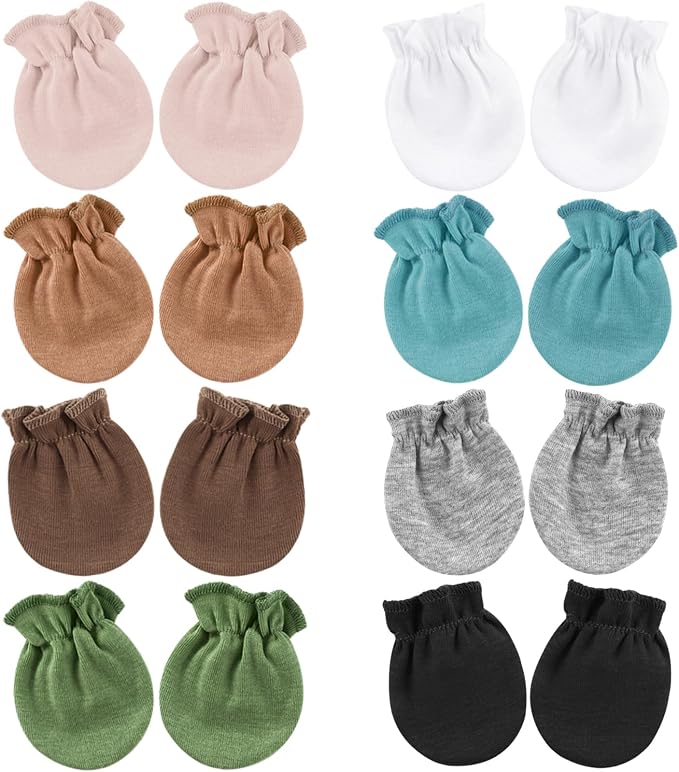 AQOKKA Newborn Baby Mittens No Scratch Cotton Elastic Wrist Gloves Infant by AQOKKA