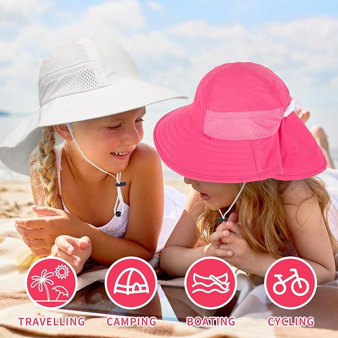 Toddler Baby Sun Hat Kids Summer Beach Essentials Adjustable Beach Hats - Image 3