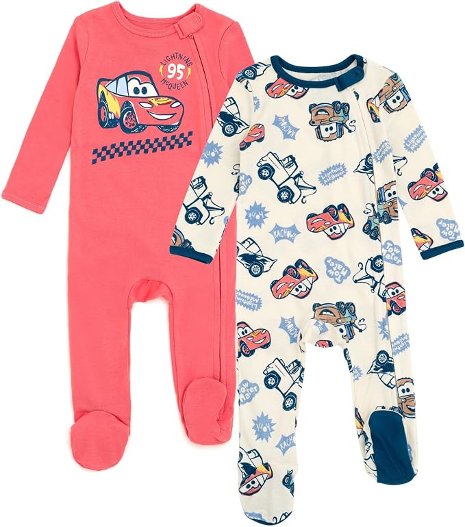 Disney Baby Boys' 2-Pack Footed One-Piece Sleep N' Play Newborn to Infant by Disney
