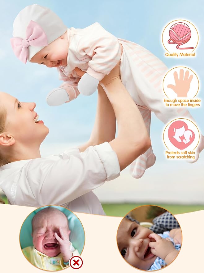 Geyoga 12 Pcs Baby Hat | Newborn Hats Mittens - Image 3