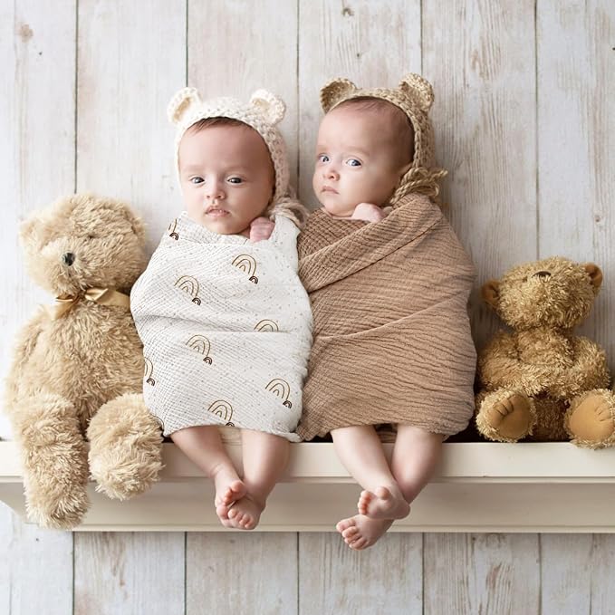 lulumoon Muslin Swaddle Blanket Baby: Cotton Receiving Wrap - Image 5