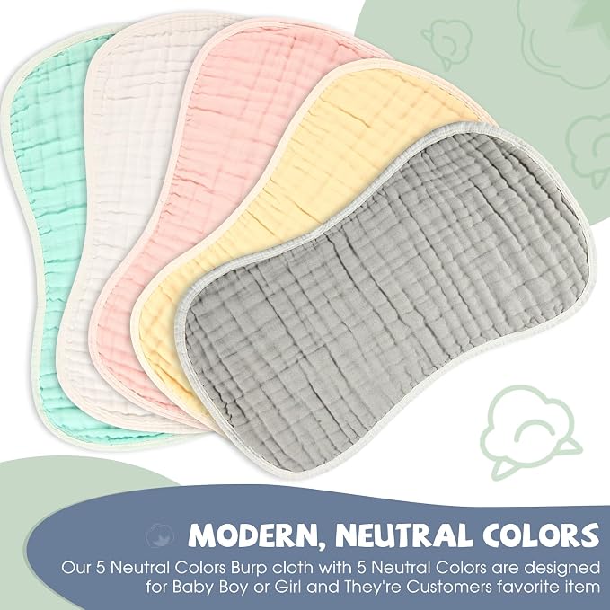 MUKIN Baby Muslin Burp Cloths and Burping Cloth, Soft Absorbent - Image 9