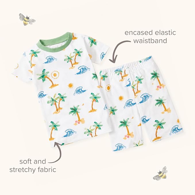 Burt's Bees Baby Unisex Organic Cotton Short Sleeve & Shorts PJ Set, 2-PC | - Image 7