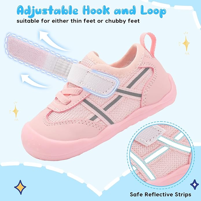 Scurtain Baby Shoes Boy Girl First Walking Shoe Infant Crib Breathable Sneakers Lightweight Barefoot Shoes for Babies