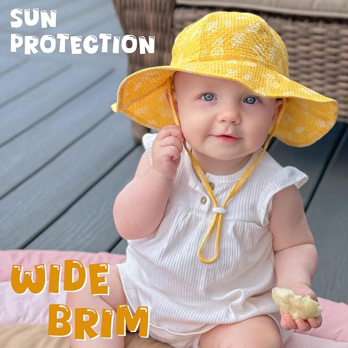 HONGTEYA Baby Sun Hat Wide Brim Adjustable Toddler Beach Bucket Hat | Soft - Image 3