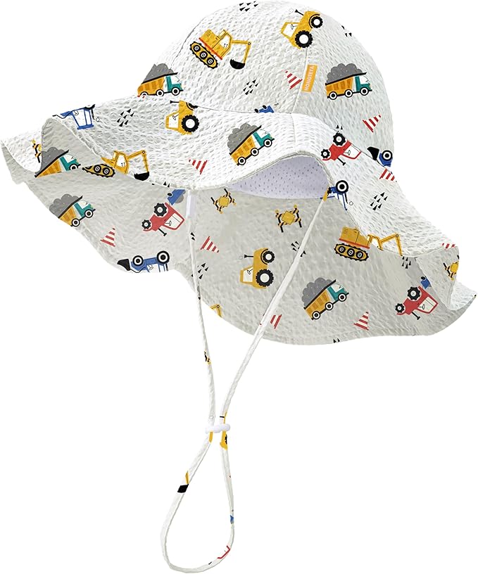 HONGTEYA Baby Sun Hat Wide Brim Adjustable Toddler Beach Bucket Hat | Soft by HONGTEYA