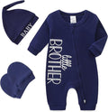 Babymine 100% Cotton 2-Way Zipper Little Brother Newborn Outfit 0-3 Months | by BabymineStartFromTheHeart