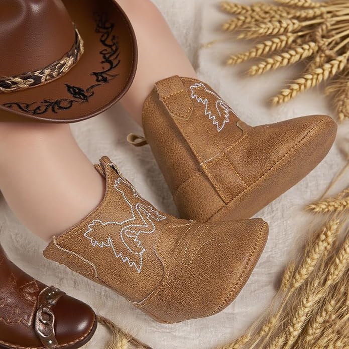 Meckior Baby Girls Cowboy Tassel Boots Side Zipper Moccasins Soft Bottom - Image 2