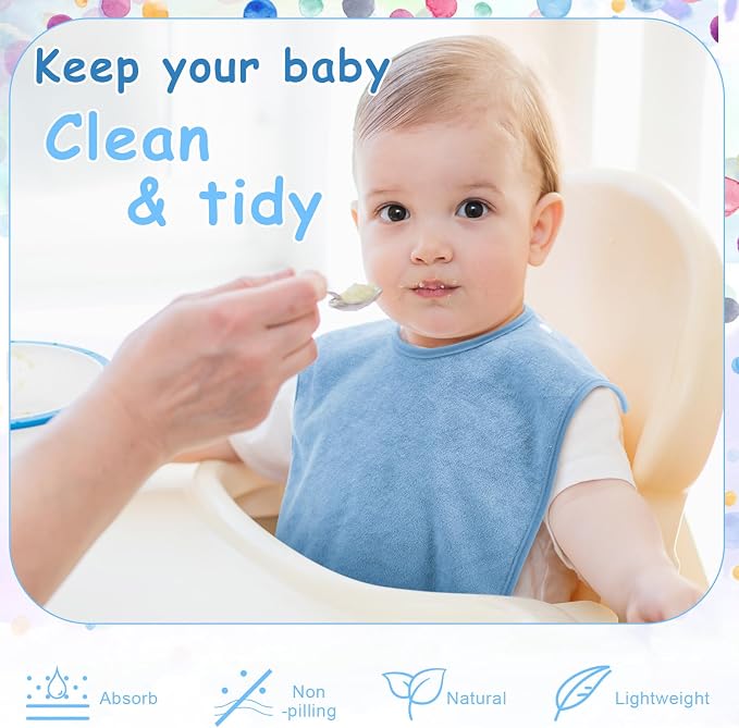 Hercicy Full Coverage Pullover Toddler Baby Bibs | Terry Cloth Bibs - Image 4