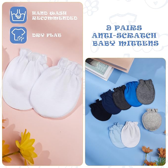 Syhood 9 Pairs Newborn Infant Mittens 0-6 Months - Image 3