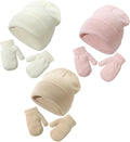 Baby Beanie Hat Gloves Set, Kids Winter Warm Knit Hat by DANMY