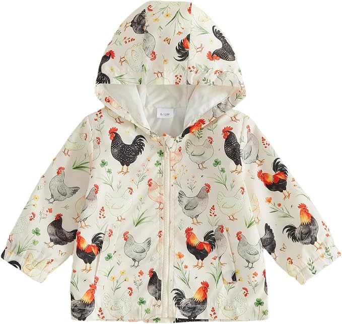 Toddler Baby Girl Windbreaker Jacket Zip Up Hoodie Long Sleeve Sweatshirt by Emmababy