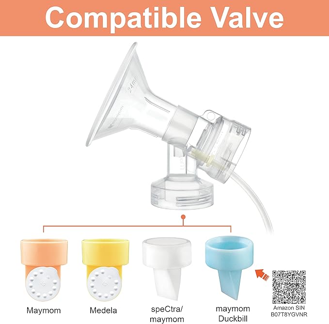 Maymom Breast Pump Kit Compatible with Medela Pump in Style Advanced Pump; 2xTwo-Piece 17mm Breastshield, 2 Valve, 4 Membrane, 2 Replacement Tubing; Replacement Part for Medela Shield, Valve