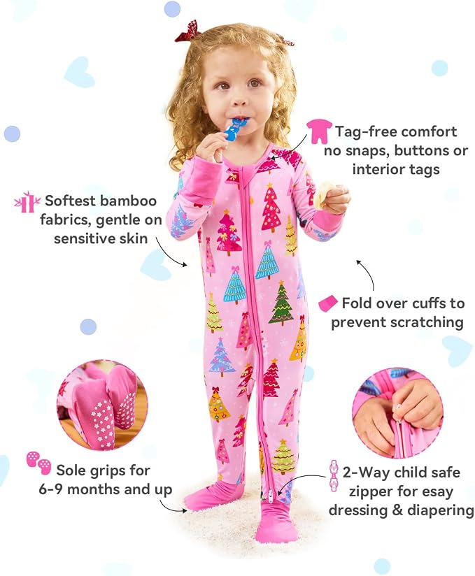 babee Reshinee Viscose Derived from Bamboo Baby Footie Pajamas Convertible - Image 2