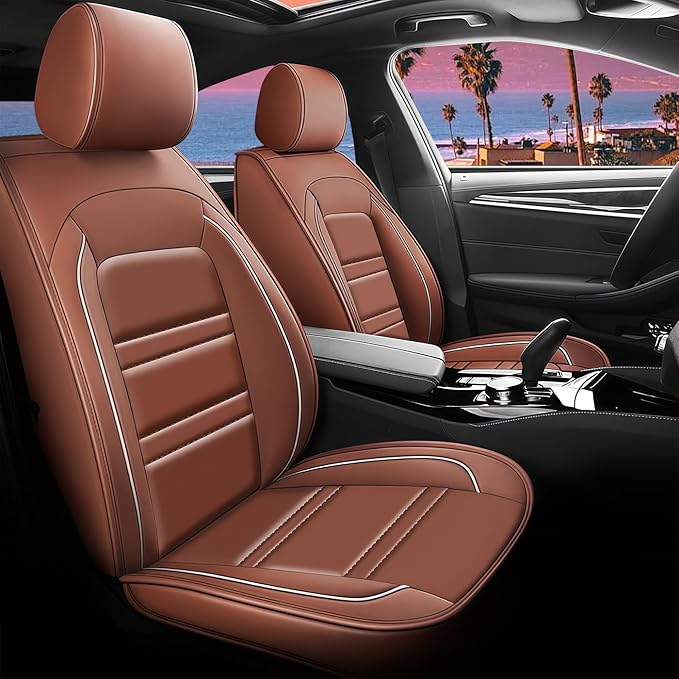 Seat Cover for Dodge Charger 2006-2023 | Car Seat Covers Front Seats, Waterproof Seat Protectors, Automotive Front Seat Covers (Front Seat, Coffee)