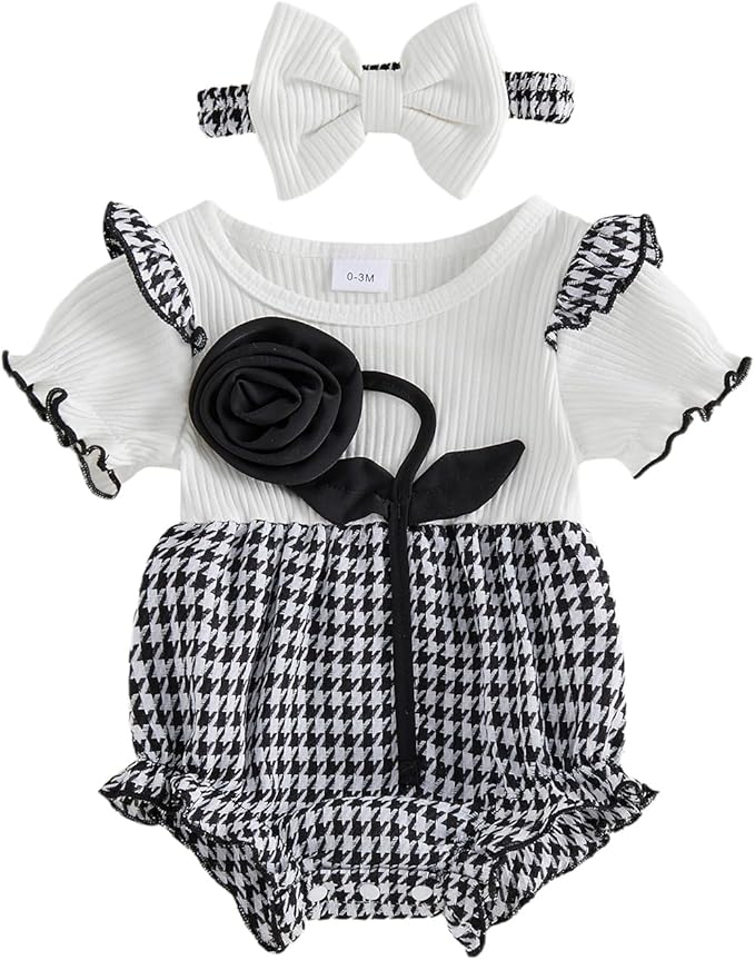 Giraropa Newborn Baby Girl Clothes Smocked Bubble Romper Dress + Socks + by Giraropa
